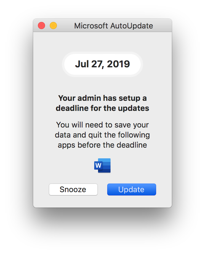 Forcing Microsoft Office update deadlines with MAU - Kevin M. Cox
